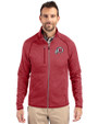 Utah Utes Cutter & Buck Mainsail Sweater-Knit Mens Full Zip Jacket Cardinal Red Heather Front