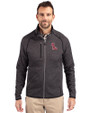 Ole Miss Rebels Cutter & Buck Mainsail Sweater-Knit Mens Full Zip Jacket Charcoal Heather Front