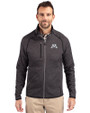 Minnesota Golden Gophers Cutter & Buck Mainsail Sweater-Knit Mens Full Zip Jacket Charcoal Heather Front
