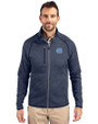 North Carolina Tar Heels Cutter & Buck Mainsail Sweater-Knit Mens Full Zip Jacket Liberty Navy Heather Front