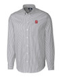 NC State Wolfpack Cutter & Buck Stretch Oxford Stripe Mens Long Sleeve Dress Shirt Charcoal Mannequin