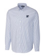 Memphis Tigers Cutter & Buck Stretch Oxford Stripe Mens Long Sleeve Dress Shirt French Blue Mannequin