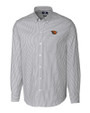Oregon State Beavers Cutter & Buck Stretch Oxford Stripe Mens Long Sleeve Dress Shirt Charcoal Mannequin