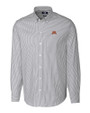 Minnesota Golden Gophers Cutter & Buck Stretch Oxford Stripe Mens Long Sleeve Dress Shirt Charcoal Mannequin