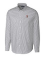 Stanford Cardinal  Cutter & Buck Stretch Oxford Stripe Mens Long Sleeve Dress Shirt Charcoal Mannequin