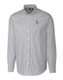 Oklahoma Sooners  Cutter & Buck Stretch Oxford Stripe Mens Long Sleeve Dress Shirt Charcoal Mannequin