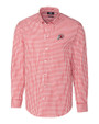 Utah Utes Cutter & Buck Easy Care Stretch Gingham Mens Long Sleeve Dress Shirt Cardinal Red Mannequin