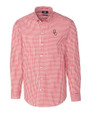 Oklahoma Sooners  Cutter & Buck Easy Care Stretch Gingham Mens Long Sleeve Dress Shirt Cardinal Red Mannequin
