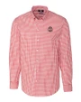 Ohio State Buckeyes- Cutter & Buck Easy Care Stretch Gingham Mens Long Sleeve Dress Shirt Cardinal Red Mannequin