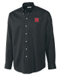 Nebraska Cornhuskers Cutter & Buck Epic Easy Care Nailshead Mens Long Sleeve Dress Shirt Black Mannequin