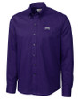 TCU Horned Frogs Cutter & Buck Epic Easy Care Nailshead Mens Long Sleeve Dress Shirt College Purple Mannequin