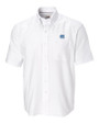 North Carolina Tar Heels Cutter & Buck Epic Easy Care Nailshead Mens Short Sleeve Dress Shirt White Mannequin