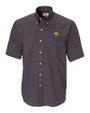 Iowa Hawkeyes Cutter & Buck Epic Easy Care Nailshead Mens Short Sleeve Dress Shirt Black Mannequin