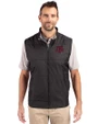 Texas A&M Aggies Cutter & Buck Stealth Hybrid Quilted Mens Big and Tall Windbreaker Vest Black Front