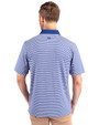 Memphis Tigers Cutter & Buck Forge Tonal Stripe Stretch Mens Big and Tall Polo Tour Blue Back