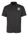 Texas A&M Aggies Cutter & Buck Advantage Tri-Blend Jersey Mens Big and Tall Pocket Polo Black Heather Mannequin