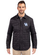 Kentucky Wildcats Cutter & Buck Rainier PrimaLoft® Mens Big and Tall Eco Insulated Quilted Shirt Jacket Black Front