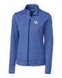 Kentucky Wildcats Cutter & Buck Shoreline Heathered Womens Full Zip Jacket Tour Blue Heather Mannequin