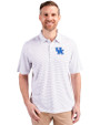Kentucky Wildcats Cutter & Buck Forge Pencil Stripe Stretch Mens Polo White Front