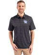 Kentucky Wildcats Cutter & Buck Pike Micro Floral Print Stretch Mens Polo Black Front