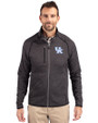 Kentucky Wildcats Cutter & Buck Mainsail Sweater-Knit Mens Big and Tall Full Zip Jacket Charcoal Heather Front