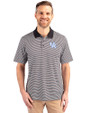 Kentucky Wildcats Cutter & Buck Forge Tonal Stripe Stretch Mens Big and Tall Polo Black Front