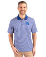 Kentucky Wildcats Cutter & Buck Forge Tonal Stripe Stretch Mens Big and Tall Polo Tour Blue Front
