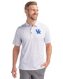 Kentucky Wildcats Cutter & Buck Pike Double Dot Print Stretch Mens Big and Tall Polo Charcoal Front