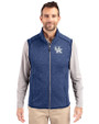 Kentucky Wildcats Cutter & Buck Mainsail Sweater-Knit Mens Full Zip Vest Tour Blue Heather Front