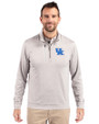 Kentucky Wildcats Cutter & Buck Stealth Heathered Quarter Zip Mens Pullover Polished Medium Gray Front