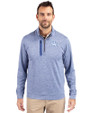 Kentucky Wildcats Cutter & Buck Stealth Heathered Quarter Zip Mens Pullover Tour Blue Front