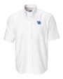 Kentucky Wildcats Cutter & Buck Epic Easy Care Nailshead Mens Short Sleeve Dress Shirt White Mannequin