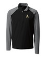 Appalachian State Mountaineers Cutter & Buck Response Lightweight Hybrid Quarter Zip Mens Pullover Windbreaker Black Mannequin