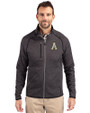 Appalachian State Mountaineers Cutter & Buck Mainsail Sweater-Knit Mens Full Zip Jacket Charcoal Heather Front