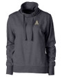 Appalachian State Mountaineers Cutter & Buck Saturday Cotton Blend Womens Funnel Neck Sweatshirt Charcoal Heather Mannequin