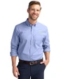 Air Force Falcons Cutter & Buck Stretch Oxford Mens Long Sleeve Dress Shirt French Blue Front