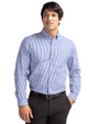 Air Force Falcons Cutter & Buck Easy Care Stretch Gingham Mens Big and Tall Long Sleeve Dress Shirt Tour Blue Front