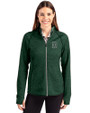 Dartmouth Big Green Cutter & Buck Mainsail Full Zip Hooded Womens Jacket Hunter Heather Front