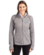 Utah State Aggies Cutter & Buck Mainsail Full Zip Hooded Womens Jacket Polished Heather Front