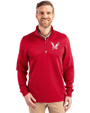 Eastern Washington Eagles Cutter & Buck Traverse Stretch Eco Quarter Zip Mens Pullover Red Front