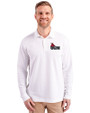 Central Missouri Mules Cutter & Buck Advantage Eco Tri-Blend Pique Mens Long Sleeve Polo White Front