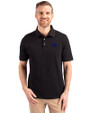 Air Force Falcons Cutter & Buck Advantage Eco Tri-Blend Pique Mens Polo Black Front