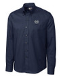 Utah State Aggies Cutter & Buck Epic Easy Care Nailshead Mens Long Sleeve Dress Shirt Navy Blue Mannequin