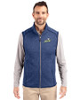 Florida Gulf Coast Eagles Cutter & Buck Mainsail Sweater-Knit Mens Full Zip Vest Tour Blue Heather Front