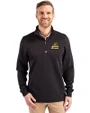 Bryant University Bulldogs Cutter & Buck Traverse Stretch Eco Quarter Zip Mens Big and Tall Pullover Black Front