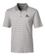 Creighton Bluejays Cutter & Buck Forge Tonal Stripe Stretch Mens Big and Tall Polo Polished Medium Gray Mannequin
