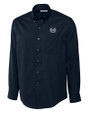 Utah State Aggies Cutter & Buck Epic Easy Care Fine Twill Mens Long Sleeve Dress Shirt Navy Blue Mannequin