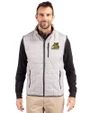 Bryant University Bulldogs Cutter & Buck Rainier PrimaLoft® Mens Big and Tall Eco Insulated Full Zip Puffer Vest Polished Medium Gray Front