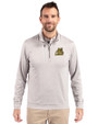 Bryant University Bulldogs Cutter & Buck Stealth Heathered Mens Quarter Zip Polished Medium Gray Front