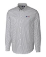 Fairleigh Dickinson Knights Cutter & Buck Stretch Oxford Stripe Mens Big and Tall Long Sleeve Dress Shirt Charcoal Mannequin